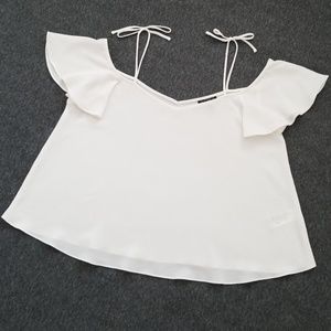 GUC TopShop Off the Shoulder Cream Top Size 8